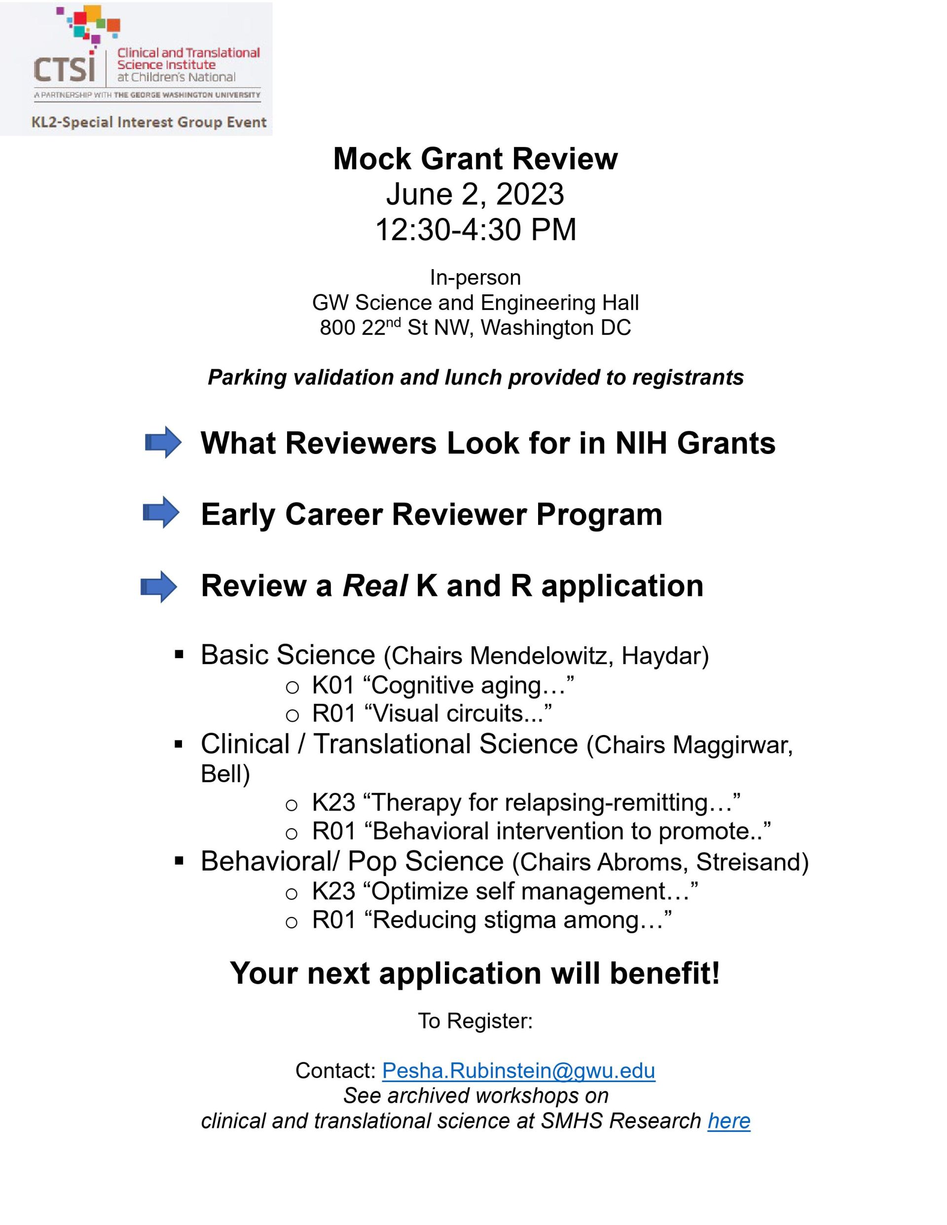 Mock Grant review flyer