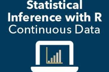 Statistical inference with R continuous data with a computer icon
